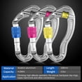 thumbnail image 4 of Lixada Lixada D-Shaped Aviation Aluminum Carabiner with Screw Lock for Rock Climbing, Backpack, and Key Rings - Blue, 4 of 7