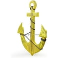 thumbnail image 4 of Nagina International Premium Pine Nautical Antique Colored Sailor's Decor Anchor With Vintage Rope | Wall Hanging (12 Inches, Antique Yellow), 4 of 6