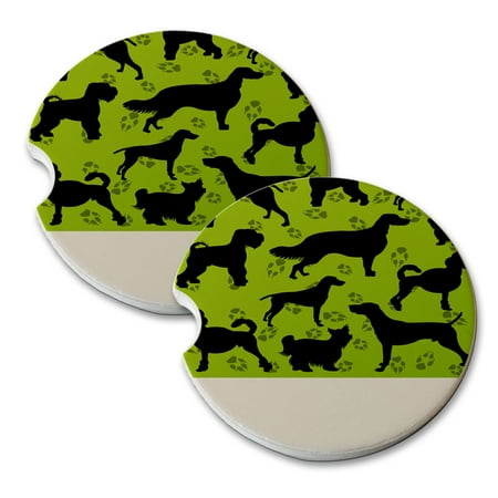 

KuzmarK Sandstone Car Drink Coaster (set of 2) - Poodle Boxer Terrier Hound