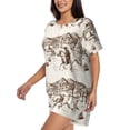 thumbnail image 2 of Lsque Western Desert Cowboys3 Women's Short-Sleeved Pajama Set - 2 Piece Soft and Lightweight Sleepwear Set-XX-Large, 2 of 9