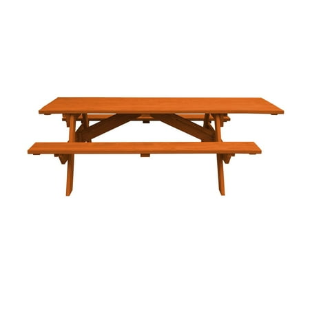 HomeRoots Redwood Solid Wood Outdoor Picnic Table