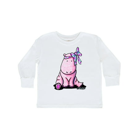 

Inktastic Pink Hippo Gift Toddler Boy or Toddler Girl Long Sleeve T-Shirt