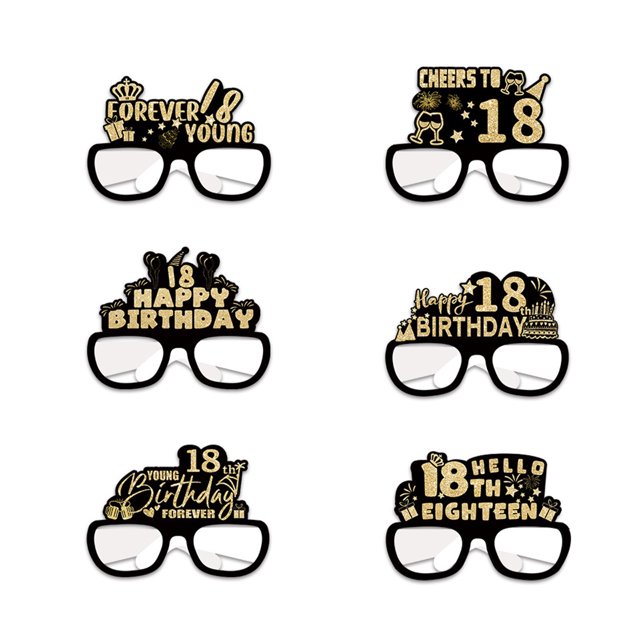 Popular! Paper Glasses For Birthday Party Decoration, Photo Props For Birthday And One-Year Decoration