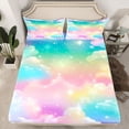 thumbnail image 2 of Manfei Dreamy Princess 4 Pieces Queen Sheet Sets for Kids Teens,Starry Sky Ultra Soft Flat Sheet,Gradient Ombre Queen Fitted Sheet,Lightweight Room Decor, 2 of 7