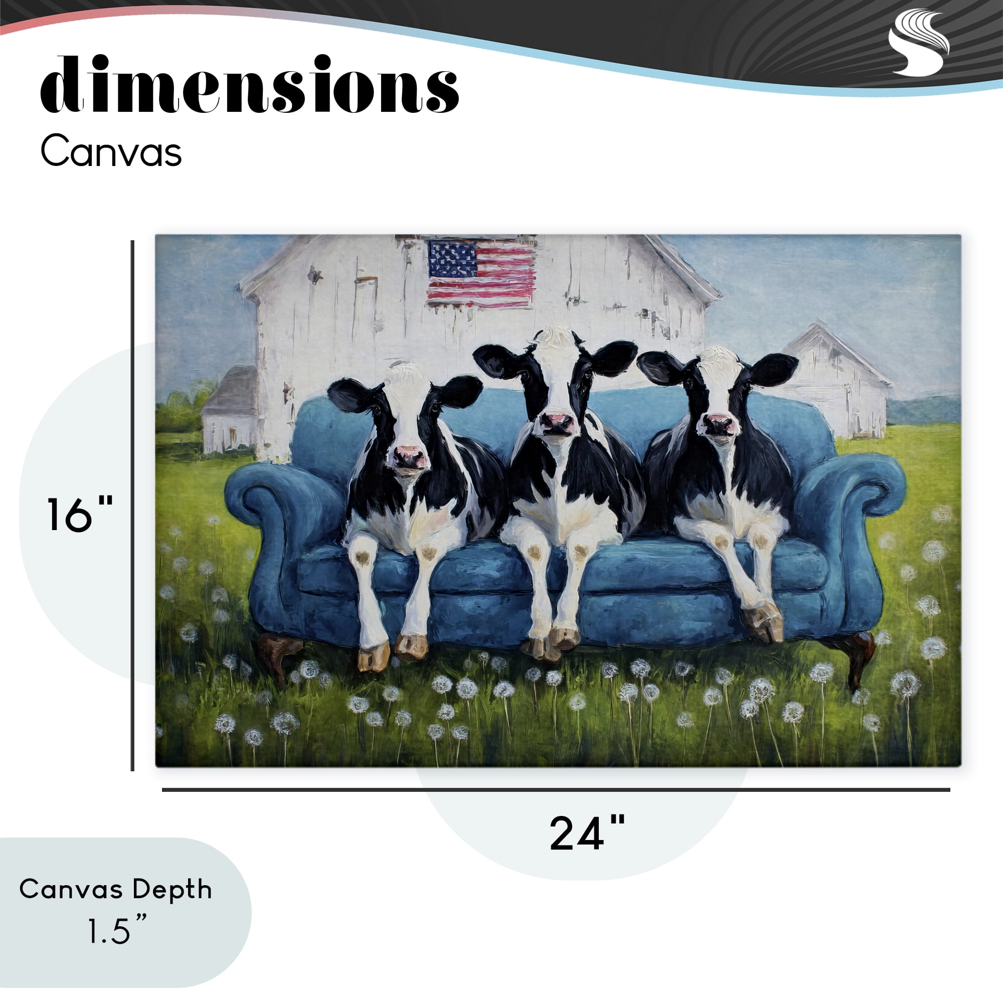 Stupell Industries Barnyard Sofa Sisters Canvas Wall Art, design by Tina LeCour