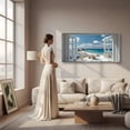 thumbnail image 5 of Ocean Beach Window Canvas Wall Art - Summer Coastal Seascape Picture Landscape Canvas Prints, Horizontal Tropical Sea Paintings Artwork for Home Decor, 5 of 7