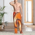 thumbnail image 5 of Uemuo Orange Rotating Pattern Men's Wide Leg Palazzo Lounge Pants with Pockets Light Weight Loose Comfy Casual Pajama Pants-XX-Large, 5 of 9