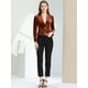 thumbnail image 3 of INSPIRE CHIC Chaqueta De Traje De Oficina De Negocios Con Solapa Y 1 Botón De Terciopelo Para Mujer marrón M, 3 of 5
