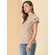 thumbnail image 4 of INSPIRE CHIC Blusa Informal Con Cuello En V Y Manga De Casquillo Superior Con Estampado Floral Para Mujer Blanco XS, 4 of 6