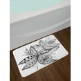 thumbnail image 2 of Ethnic Bath Mat, Arabesque Stylized Flower Pattern with Ornamental Middle Eastern Effects Artwork, Non-Slip Plush Mat Bathroom Kitchen Laundry Room Decor, 29.5 X 17.5 Inches, Black White, Ambesonne, 2 of 2