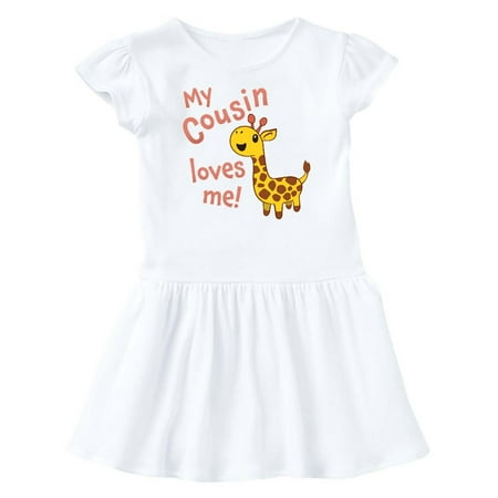 

Inktastic My Cousin Loves me- cute giraffe Gift Baby Girl Dress