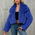 thumbnail image 6 of Women's Faux Fur Coat Long Sleeve Lapel Shaggy Winter Jacket Luxury Warm Furry Open Front Outerwear, 6 of 7