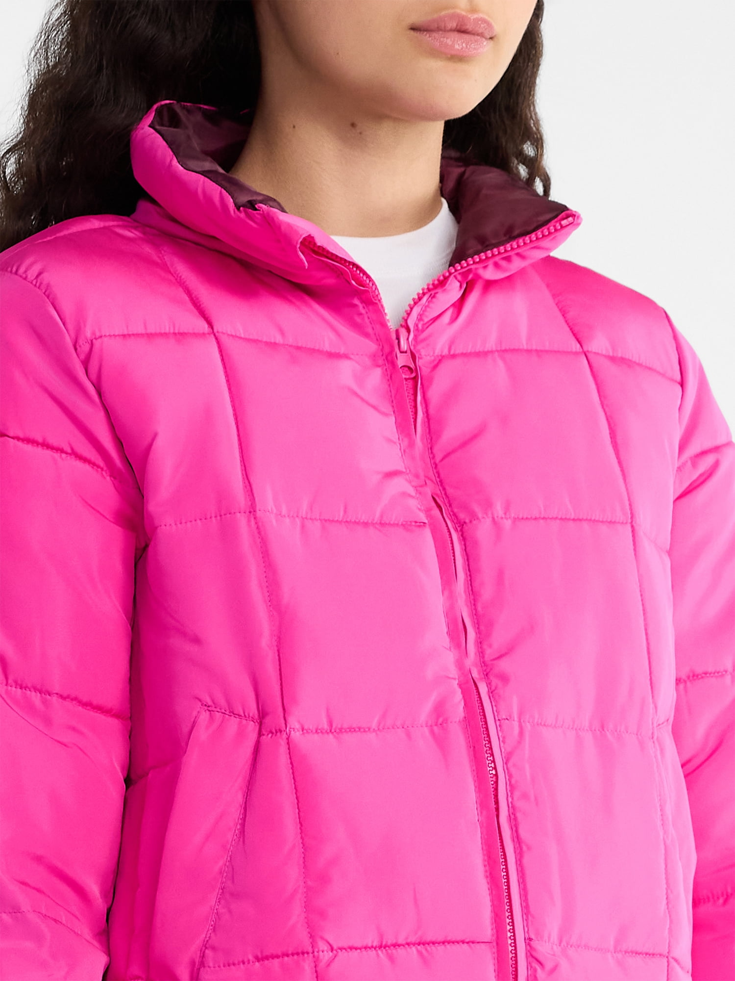No Boundaries Packable Puffer Jacket, Women's and Women's Plus Sizes XS-4X