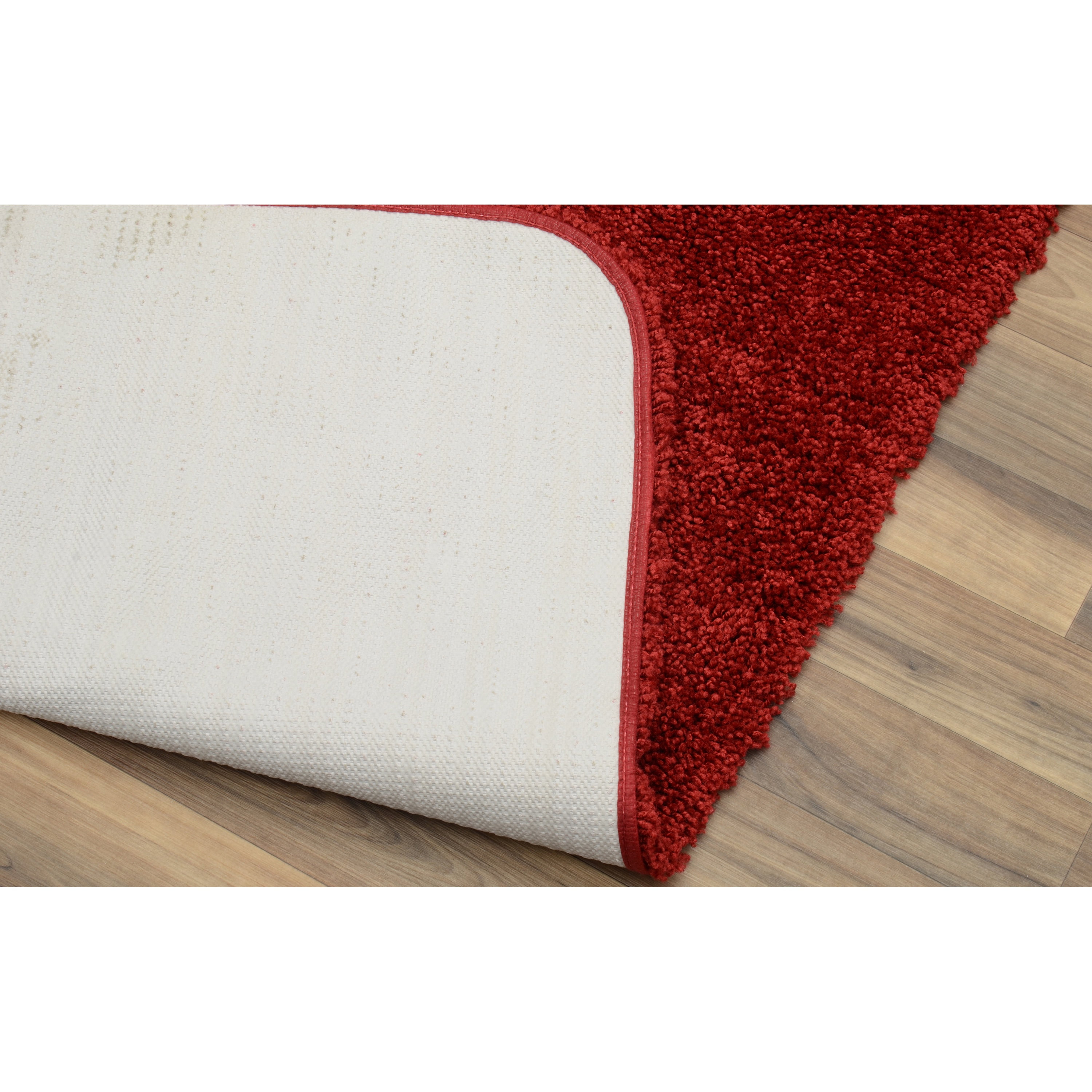 Garland Rug Serendipity Washable Nylon Bath Rug Set, 3 Piece Set (21"x34" Bath Rug, Contour Rug, & Toilet Lid) Chili Pepper Red