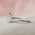 thumbnail image 5 of SOLITAIRE JEWELS 5.00CT Emerald Cut Hidden Halo Moissanite Diamond Engagement Ring Solid 18K White Gold, 5 of 6