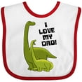 thumbnail image 3 of Inktastic I Love My Dad with Baby and Daddy Brontosauruses Boys or Girls Baby Bib, 3 of 4
