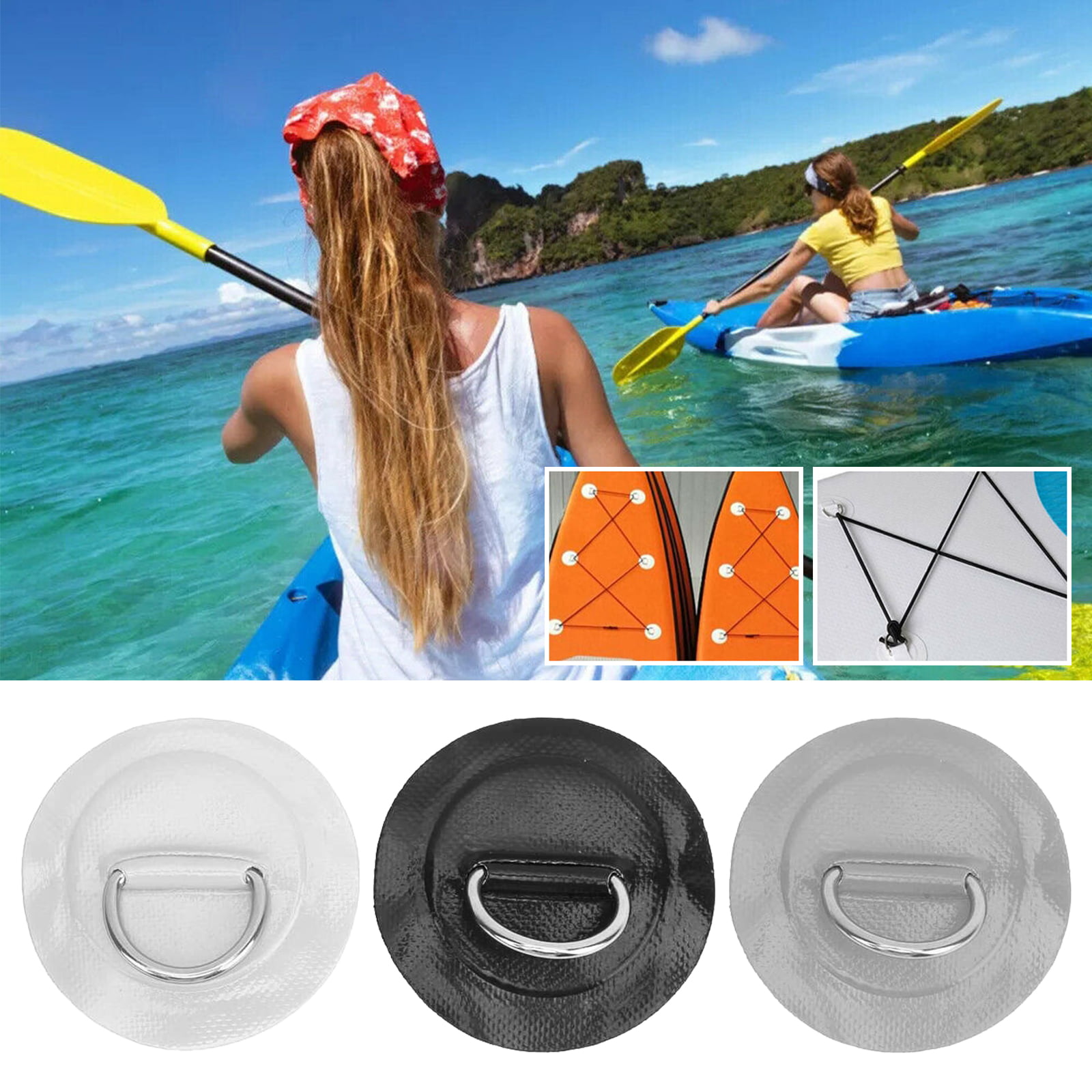 4Pcs Stainless Steel D-ring Pad/patch for PVC Inflatable Boat Raft Dinghy Kayak 