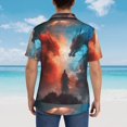 thumbnail image 4 of Pofeuu Red And Blue Sky Dragon Print Hawaiian Shirt for Men Sleeves Casual Button Down Summer Beach Dress Shirts T-Shirts,Small, 4 of 7
