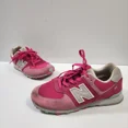 thumbnail image 1 of New Balance 574 Mens Sz 7 M Womens Sz 8.5 Shoes Suede Pink Athletic Running, 1 of 6