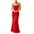 thumbnail image 2 of YuXingFu Womens Cotton Dresses Casual Maxi Crew Neck Plus Size Womens Dress Sleeveless for Vacation Long Casual Summer Red M, 2 of 6
