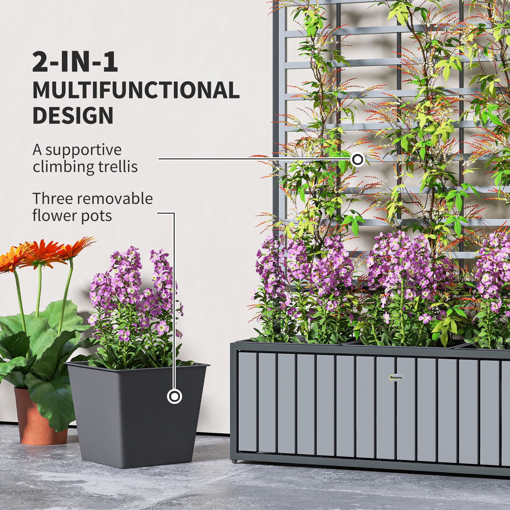 Garden Arch Trellis, 7.3 FT Tall Metal Plant Trellis Support with Climbing Net, Cucumber Trellis for Vegetables, Black