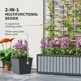 thumbnail image 3 of Outsunny Wooden Raised Garden Bed with Trellis, Removable Pots, Raised Planter Box for Climbing Vines, Vegetables, Flowers, 29 x 11 x 52 in., Gray, 3 of 9