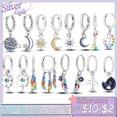 thumbnail image 2 of Diseño original 925 Sterling Silver Drop Hoop Aretes de mujer Cubo de circón Corazón pequeño en forma de U Feathe Pendientes de lujo para mujeres Regalos, 2 of 4