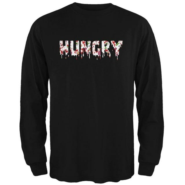 Halloween Motif Zombie Affamé T-Shirt à Manches Longues pour Hommes