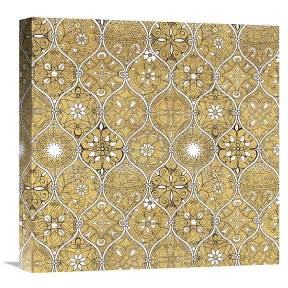 Global Gallery's 'Color my World Spice Mosaic Pattern Gold' by Daphne Brissonnet Stretched Canvas Wall Art