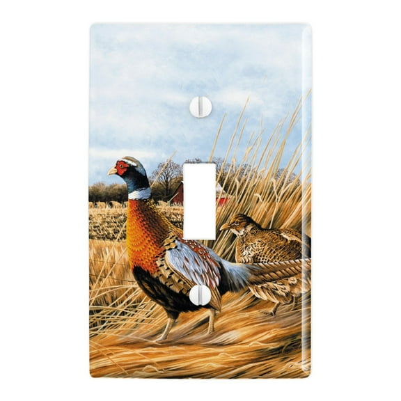 Pheasants on the Farm Plastic Wall Decor Toggle Light Switch Plate Cover