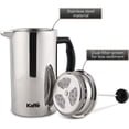 thumbnail image 4 of Kaffe KF1020 French Press Coffee Maker, Stainless Steel, 6 cups / 0.8L, 4 of 8