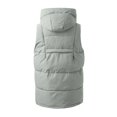 thumbnail image 5 of Gibobby Chaleco largo mujer, Chaleco largo acolchado para mujer, ligero, sin mangas, con bolsillos(Gris,M), 5 of 5