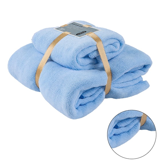 AUQ 2Pcs Bath Towel Sets,High Density Loop Arrangement Bath Towel Set,Fast Moisture Wicking Quick Dry Towel,Blue