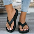 thumbnail image 2 of Rokment Womens Mens Pillow Flip Flops Lightweight Waterproof Cloud Slip on Thong Orthotic Slippers Comfortable Arch Support Walking Sandals for Indoor Outdoor Beach Summer Pool Black Size 8, 2 of 5