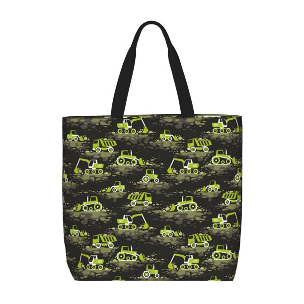 Balery Light Green Excavator Bolsa de Mano para Mujeres con Cremallera, Bolsa de Gimnasio con Compartimentos, Bolsa para Laptop, Bolsa para Trabajo