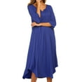 thumbnail image 5 of Avidlove Women Long Nightgowns 3/4 Sleeves Sleepshirt Comfy Full Lenth Sleepwear, 5 of 6