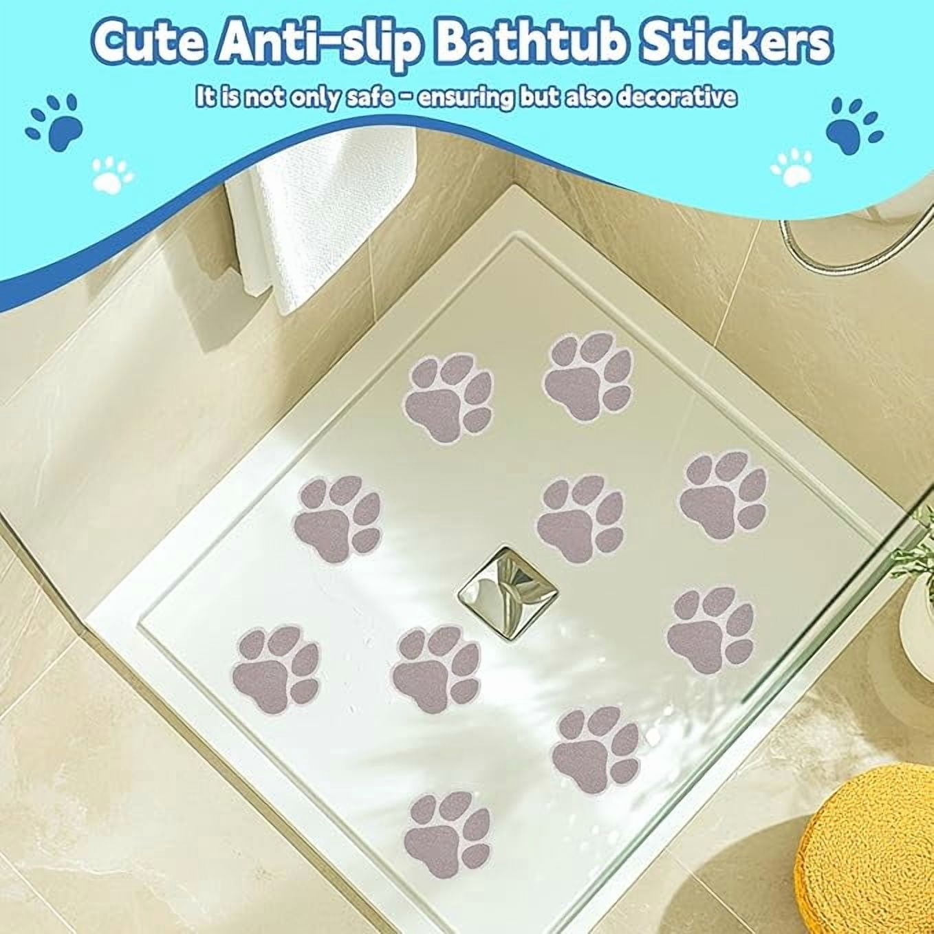 Non-Slip Bathtub Stickers, 20 PCS Large Safety Bathroom Tubs Showers Treads Adhesive Decals with Premium Scraper (Black)