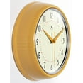 thumbnail image 4 of 9.5 in Round Wall Clock, Yellow Finish Case, Glass Lens, Second Hand, Silent Movement, 4 of 7