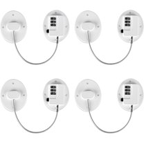 Heavy Duty Combination Refrigerator Lock (4 Pack) - Fridge Lock for Fridge, Cabinets, Drawers, Window and Cabinet Locks Baby Proofing, Strong Non-Marking Adhesive No Drilling (White)