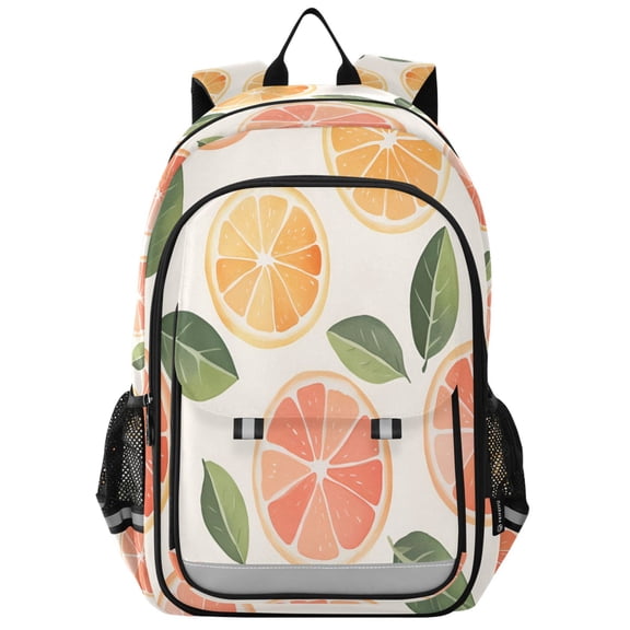 FORMRS Unisex School Backpack 17" Student Travel Bag with Laptop Compartment, Watercolor Orange