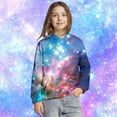 thumbnail image 6 of Hoodies for Girls Galaxy Print Relaxed Pullover Hoodie Top Cozy Fall Winter Girls Hoodies Size 3-4Y, 6 of 8