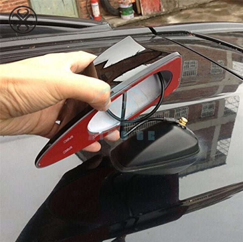 White Car Shark Fin Roof Antenna Radio FM/AM Decorate Aerial For Audi Honda Car