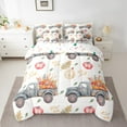 thumbnail image 2 of Manfei Pumpkin Truck Bedding Sets Twin Size,Thanksgiving Day Comforter Sets with Sheets,Autumn Harvest Bed in a Bag Twin size,Ultra Soft Festival Room Decorative,Reversible,7-Piece, 2 of 6