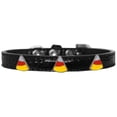 thumbnail image 1 of Candy Corn Widget Croc Dog Collar Black Size 10, 1 of 1