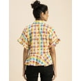 thumbnail image 4 of Moomaya Printed Cotton Short Sleeve Peplum Top - Shirt Collar, Chic Top, 4 of 9
