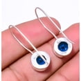 thumbnail image 2 of Blue Sapphire (Simulated) 925 Sterling Silver Handmade Earring 1.37" T24, Gemstone Silver Jewelry, New Year Sale, Valentin's Day Gift, 2 of 2