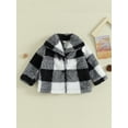 thumbnail image 2 of Bagilaanoe Toddler Baby Girl Boy Plush Jacket Plaid Long Sleeve Winter Coat 6M 9M 12M 18M 24M 3T Kids Fall Warm Outwear, 2 of 9