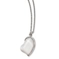 thumbnail image 1 of Collier Cœur Il de Chat Blanc Poli en Acier Inoxydable 20 Po, 1 of 3