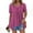Hot Pink, variant on Dolkfu Shirts for Women V Neck Black Short Sleeve Smocked Striped Basic Tees Tunic Shirts for Women L