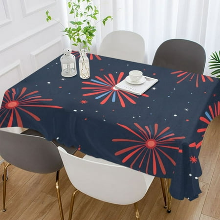 

ALAZA New Year Firework Print Rectangle Tablecloth Tablecover Dinning Table Cloth 60 x108